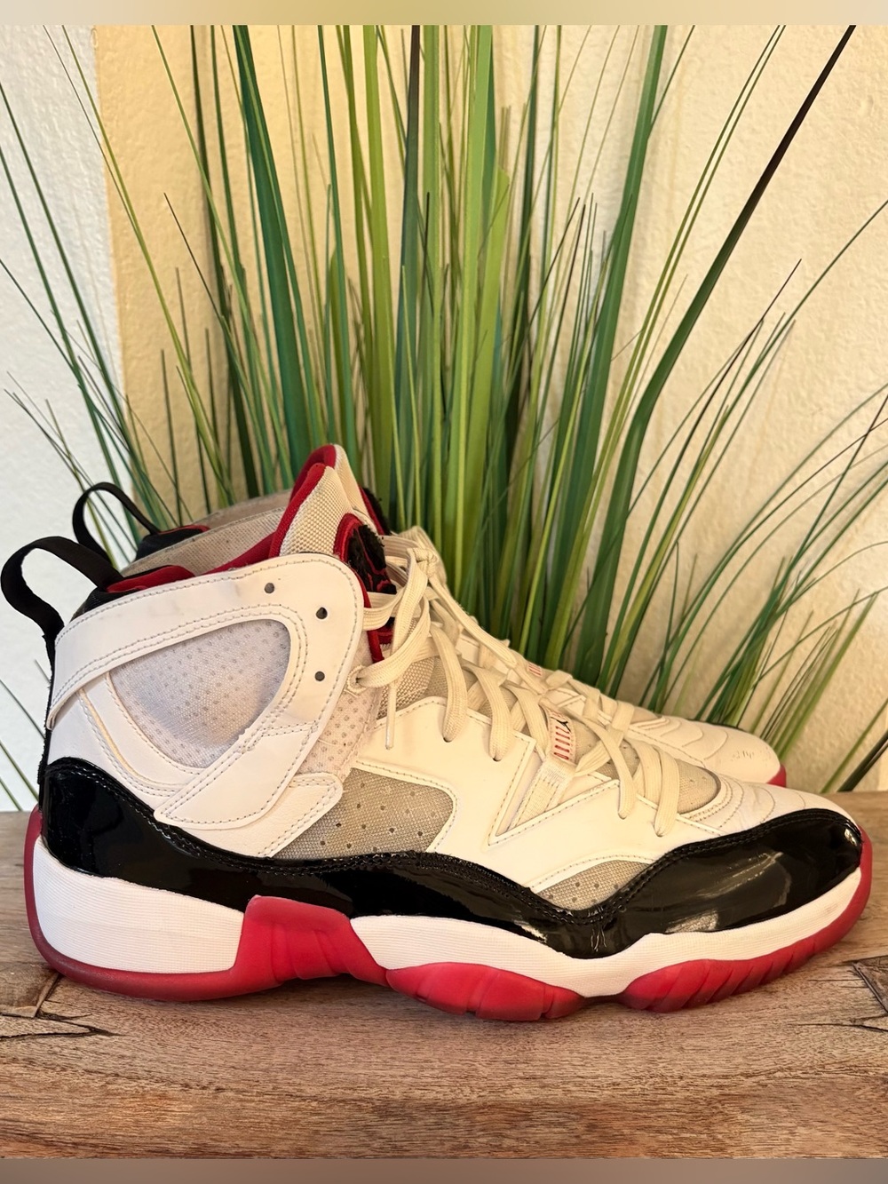 Air Jordan Jumpman Two Trey White Black Gym Red Sneakers